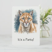 おもしろい"クーガー"オーバーザヒル誕生日招待状 招待状 (スタンド正面)