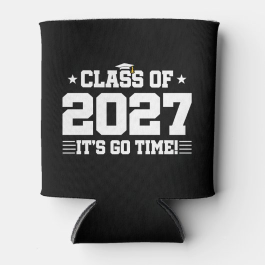 おもしろい クールな卒業おめでとう 2027年度卒業生 缶クーラー (正面)