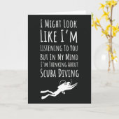 おもしろい クール スキューバダイバー カード ダイビング スノーケリング (黄色い花)