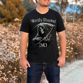 おもしろい クール ブラック グリムリーパー 世界で最もゾッとするパパ Tシャツ