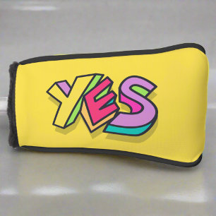おもしろい「クールYES」エはっきりしたイカラフルラ ゴルフヘッドカバー