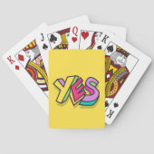 おもしろい「クールYES」黄色はっきりした色トレンディーゲーム トランプ (裏面)