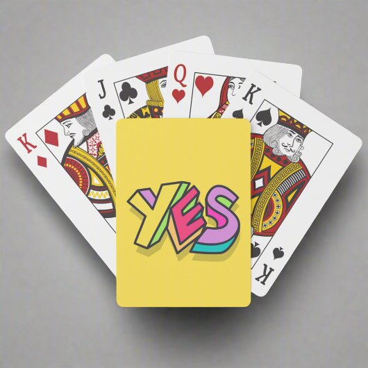 おもしろい「クールYES」黄色はっきりした色トレンディーゲーム トランプ