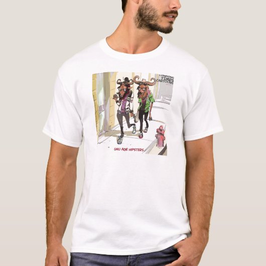 おもしろい グヌー 年齢 ヒップスター Tシャツ (正面)