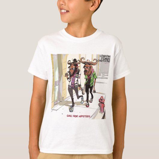 おもしろい グヌ 年齢 ヒップスター Tシャツ (正面)
