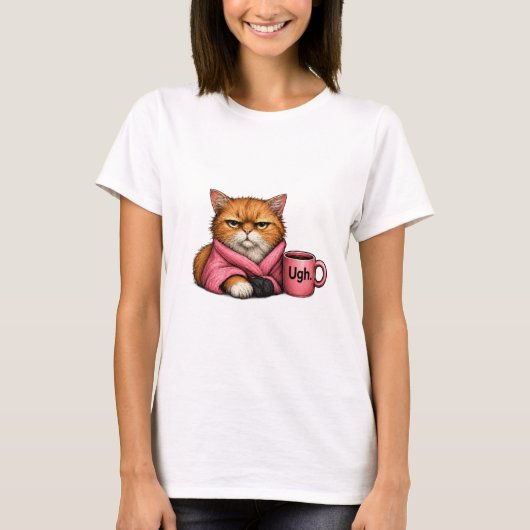 おもしろい グランピーキャット Tシャツ (正面)