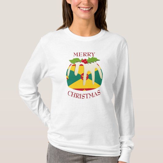 おもしろい |グレナダ |クリスマスプリンTシャツ Tシャツ (正面)