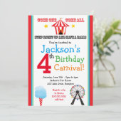 おもしろい&ゲームカーニバルパーティの招待状（プライマリ） 招待状 (スタンド正面)