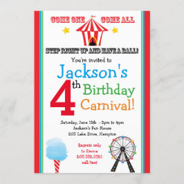 おもしろい&ゲームカーニバルパーティの招待状（プライマリ） 招待状