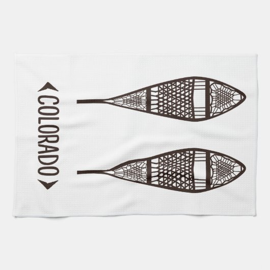 おもしろい、コロラド州のかんじきのイラストレーションの芸術プロダクト キッチンタオル (横)