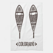 おもしろい、コロラド州のかんじきのイラストレーションの芸術プロダクト キッチンタオル (縦)