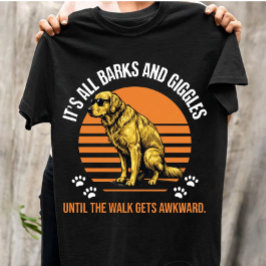おもしろい ゴールデンレトリバー レトロな夕日 ぎこちない犬 Tシャツ