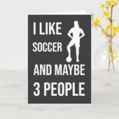 おもしろい サッカー ガール カード プレーヤー スポーツ ユーモア チーム (黄色い花)