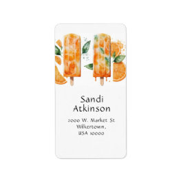 おもしろい、サマーカラフルオレンジ色のポップシクル&オレンジ ラベル