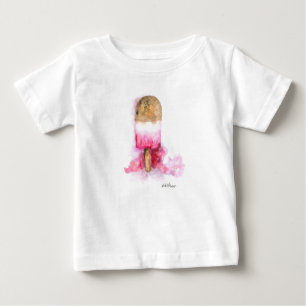 おもしろい、サマーチョコレートとストロベリーポップシクル ベビーTシャツ
