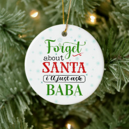 おもしろい サンタを忘れてBABA クリスマス オブジェ セラミックオーナメント