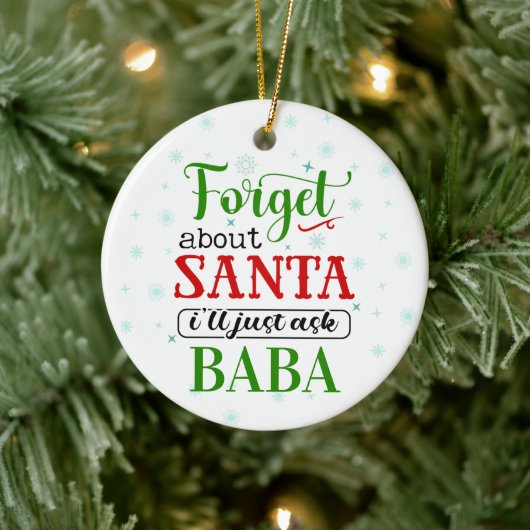 おもしろい サンタを忘れてBABA クリスマス オブジェ セラミックオーナメント (ツリー)