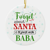 おもしろい サンタを忘れてBABA クリスマス オブジェ セラミックオーナメント (正面)