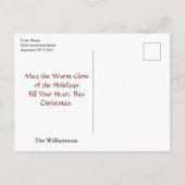 おもしろい.サンタフォトボムブルーバンドクリスマスフォト シーズンポストカード (裏面)