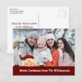 おもしろい.サンタ写真爆弾赤バンドのクリスマスフォト シーズンポストカード (正面/裏面)