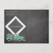 おもしろい・シェパードがヴィンテージ・トラックの休日 シーズンポストカード (裏面)