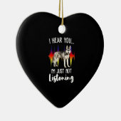 おもしろい·シベリアン·ハスキー·ユー セラミックオーナメント (右)