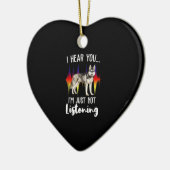 おもしろい·シベリアン·ハスキー·ユー セラミックオーナメント (左)