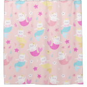 おもしろい·スイートピンクの人魚 シャワーカーテン (正面)