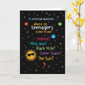 おもしろい/スウィート宇宙ティーンズ誕生日 カード (黄色い花)