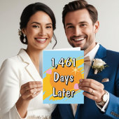 おもしろい&スウィート4th結婚アニバーサリーカード カード