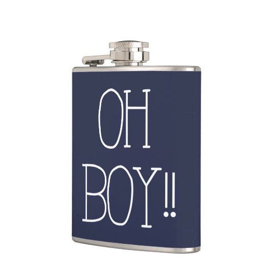 おもしろい、スキニーホワイトOH BOY!!レタリング | フラスク (左)