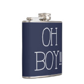 おもしろい、スキニーホワイトOH BOY!!レタリング | フラスク (右)