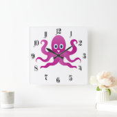 おもしろい スクエア壁時計 (ホーム)