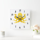 おもしろい スクエア壁時計 (ホーム)