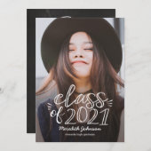 おもしろい・スクリプトの卒業発表招待状 招待状 (正面/裏面)