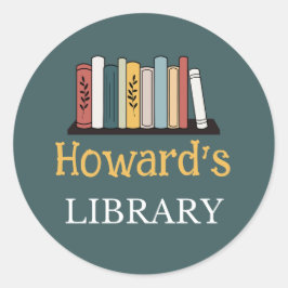 おもしろい!ステッカー – ライブラリパーソナライズされた- – 名前の追加 ラウンドシール