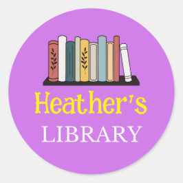 おもしろい!ステッカー – ライブラリパーソナライズされた- – 名前の追加 ラウンドシール