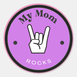 おもしろい!ステッカー – 私の母の岩！ ラウンドシール