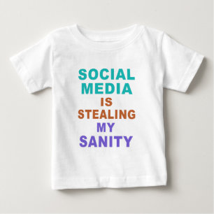 おもしろい「ソーシャルメディア」のシャツとジャケット ベビーTシャツ