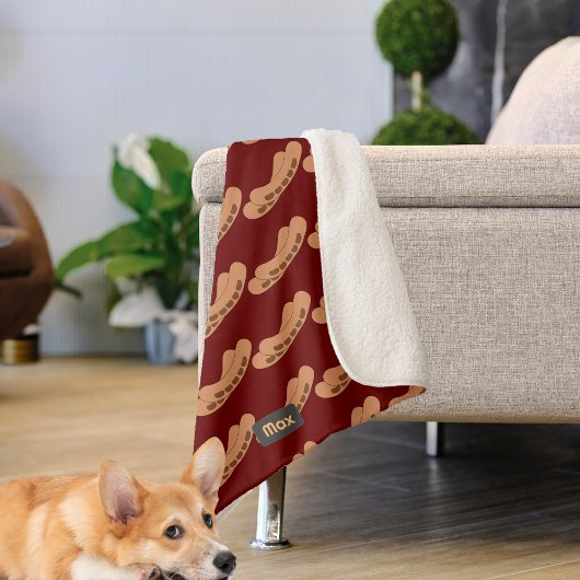 おもしろい・ソーセージの名称によるパーソナライズ・パターン シェルパブランケット