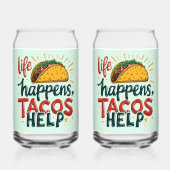 おもしろい タコ好き フィエスタ フード好き ユーモア アート ガラス缶 (裏面)