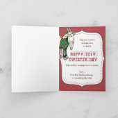 おもしろい ダサいマフラー 微妙なゴート クリスマス ホリデー カード (内部)