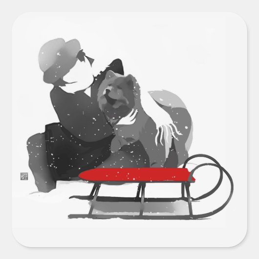 おもしろい・チャウのシールを持っているか スクエアシール (正面)