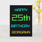 おもしろい・デジタル・コンピューティングをテーマにした第25誕生日 カード (黄色い花)