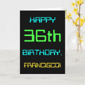 おもしろい・デジタル・コンピューティングをテーマにした第36誕生日 カード (黄色い花)