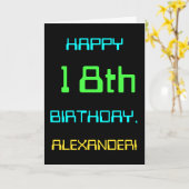 おもしろい·デジタル·コンピューティング·テーマの第18誕生日 カード (黄色い花)