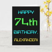 おもしろい·デジタル·コンピューティング·テーマの第74誕生日 カード (黄色い花)