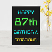 おもしろい·デジタル·コンピューティング·テーマの第87誕生日 カード (黄色い花)