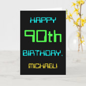 おもしろい·デジタル·コンピューティング·テーマの第90誕生日 カード (黄色い花)