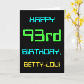 おもしろい·デジタル·コンピューティング·テーマの第93誕生日 カード (黄色い花)